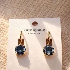 Kate Spade Gold and Dark Blue Drop Earrings